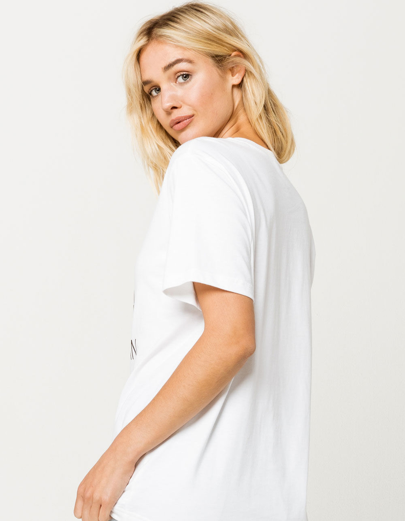CALVIN KLEIN Bold Crew Neck White Womens Tee image number 2