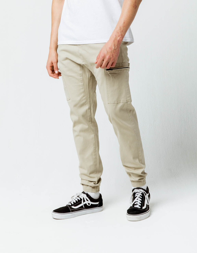 CHARLES AND A HALF Zip Pocket Khaki Mens Cargo Pants image number 3