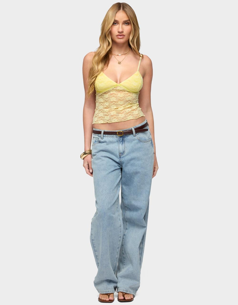 EDIKTED Eira Sheer Lace Tank Top image number 3