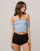 SKY AND SPARROW Smocked Off The Shoulder Womens Tube Top image number 1