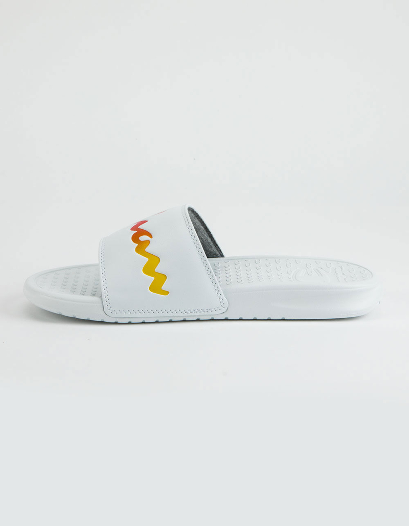 CHAMPION Super Slide Split Script White & Rainbow Womens Slide Sandals image number 3