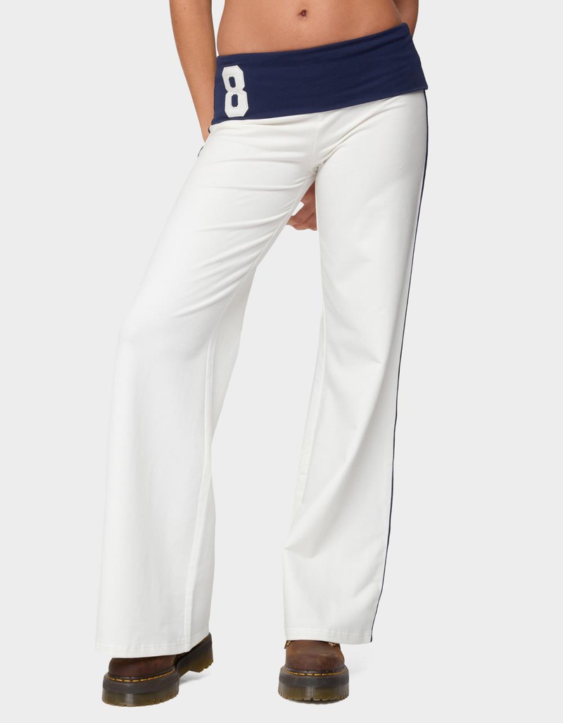 EDIKTED 8 Contrast Fold Over Wide Leg Pants image number 0