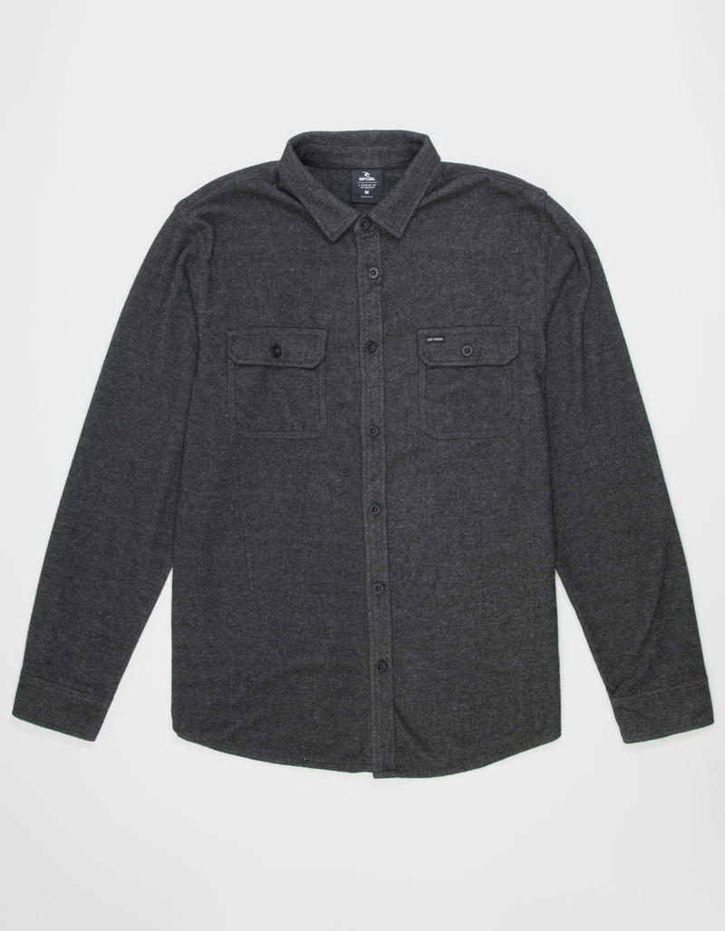 RIP CURL Grid Mens Long Sleeve Button Up Shirt CHARCOAL Tillys