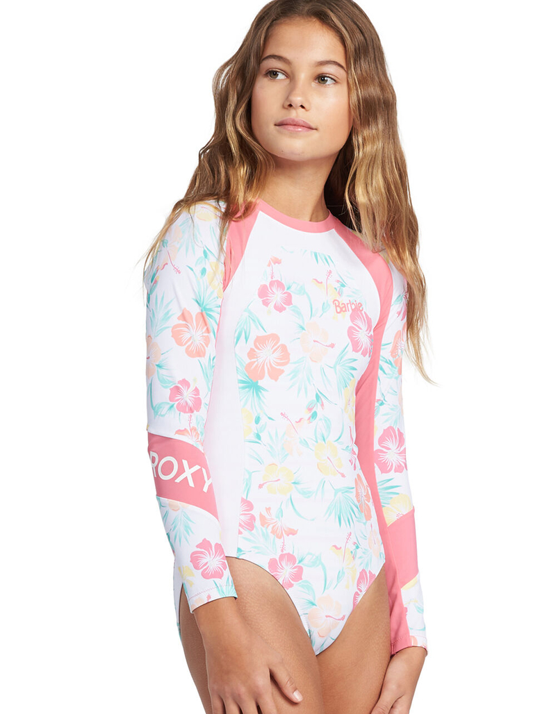 ROXY x Barbie Colorblock Onesie Girls Rash Guard image number 5