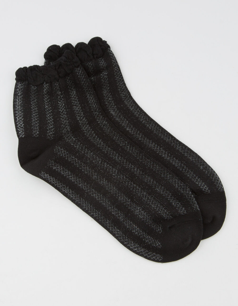 Thick-N-Sheer Womens Black Ankle Socks image number 0