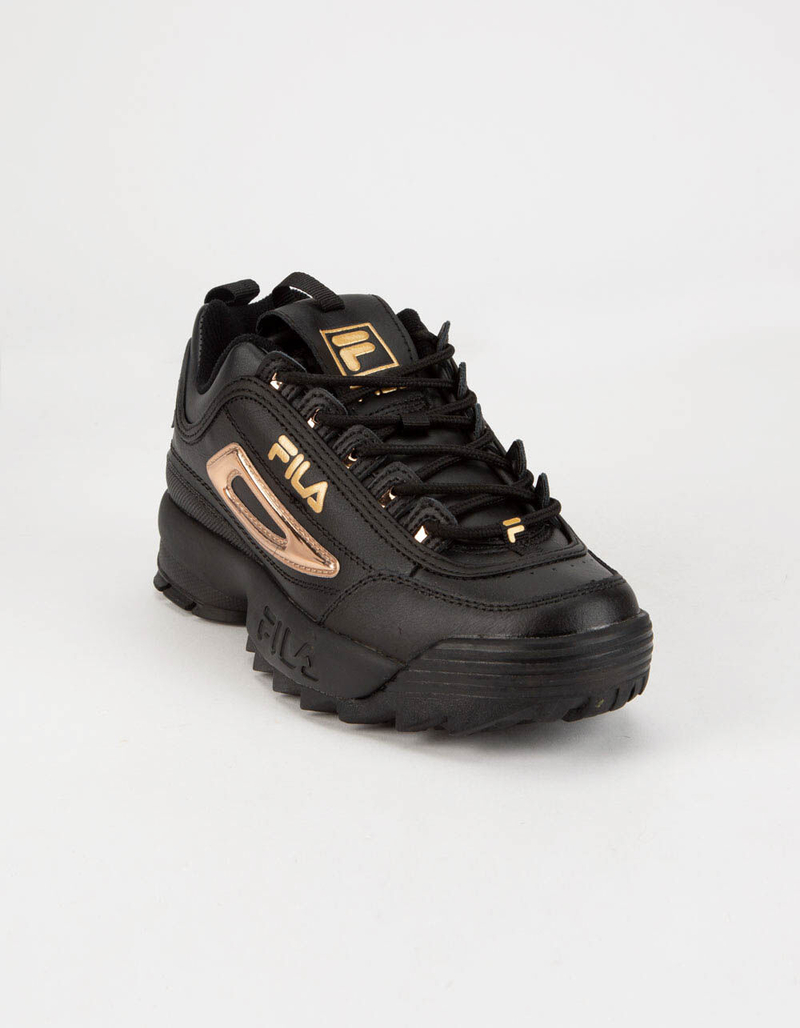 FILA Disruptor II Metallic Accent Black & Gold Womens Shoes image number 1