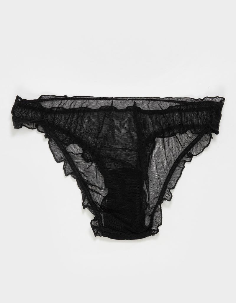 FULL TILT Mesh Dot Gingham Bow Bikini Panties image number 1