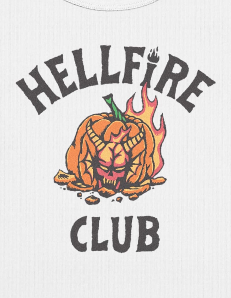 STRANGER THINGS Hellfire Club Pumpkin Womens Baby Tee image number 1