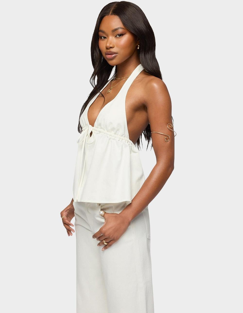 EDIKTED Safia Denim Halter Top image number 1