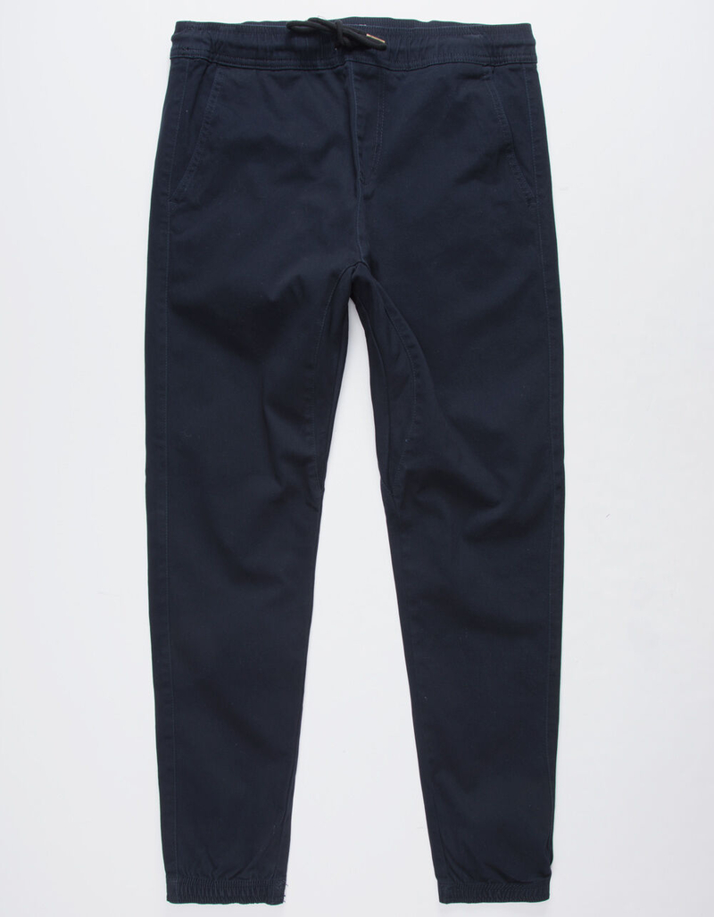 CHARLES AND A HALF Midnight Blue Mens Twill Jogger Pants image number 3