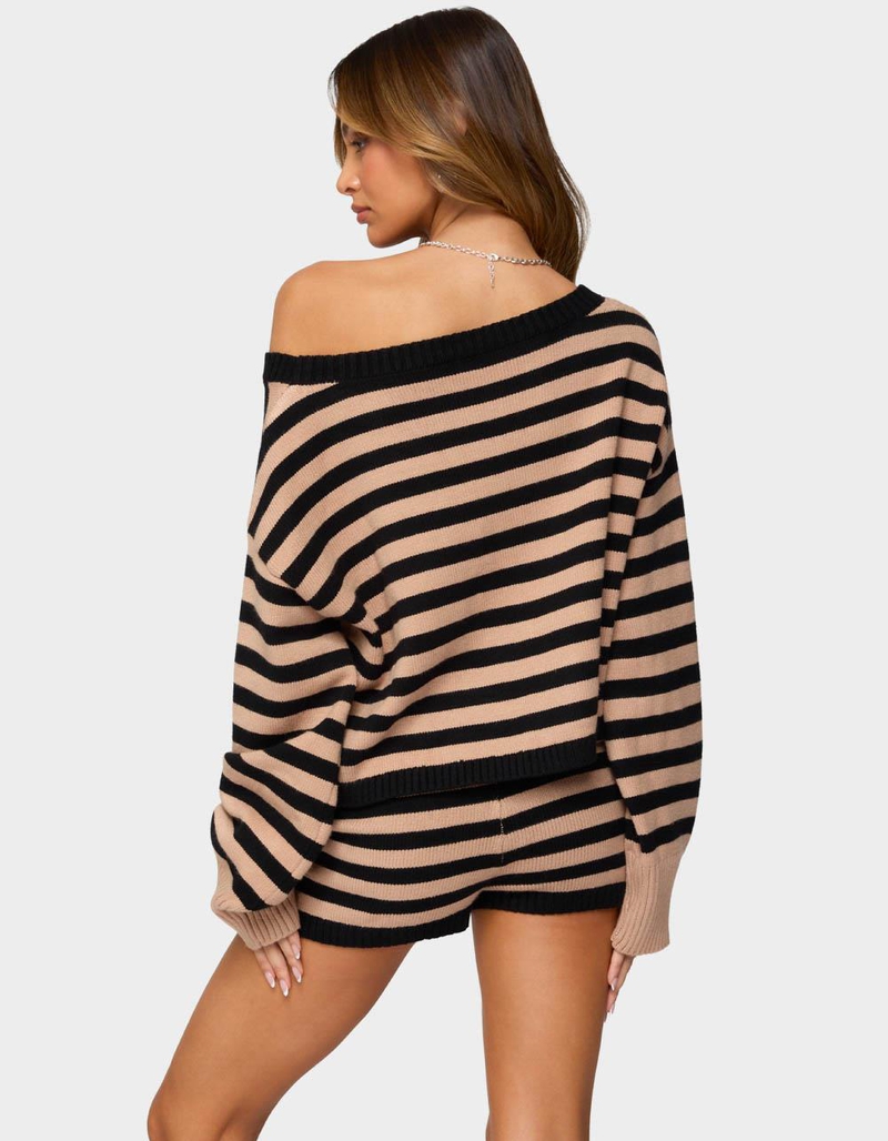 EDIKTED Saphi Striped Oversized Knit Sweater image number 2