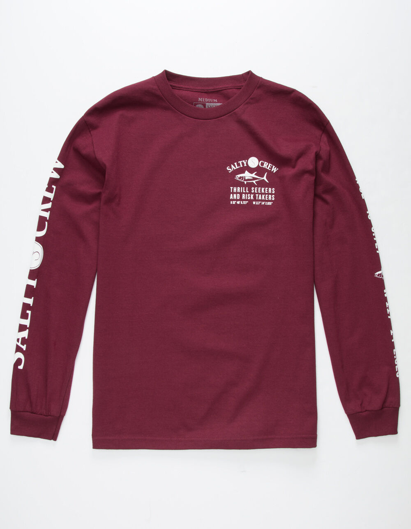 SALTY CREW Markets Burgundy Mens T-Shirt image number 3