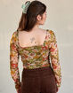WEST OF MELROSE Womens Mesh Ruched Top image number 3