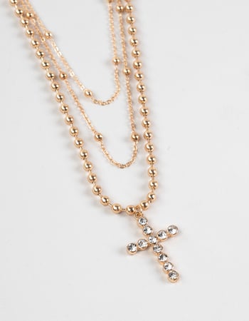 FULL TILT Layered Rhinestone/Cross Necklace Alternative Image