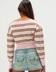 RSQ Womens Off The Shoulder Stripe Sweater image number 4