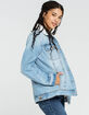 RSQ Oversized Womens Denim Sherpa Jacket image number 2