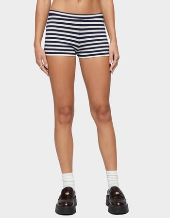 EDIKTED Irena Striped Knit Shorts Primary Image