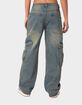 EDIKTED Westie Low Rise Washed Cargo Jeans image number 5