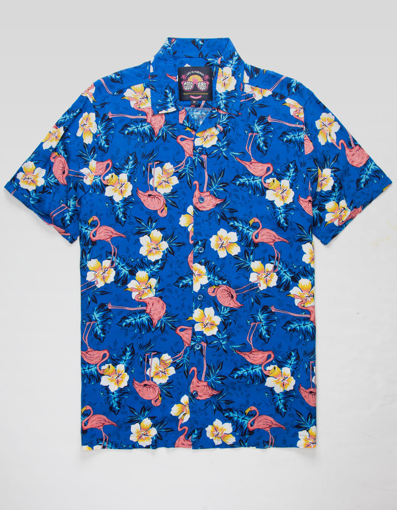 GOOD VIBES Flamingos Mens Shirt image number 0