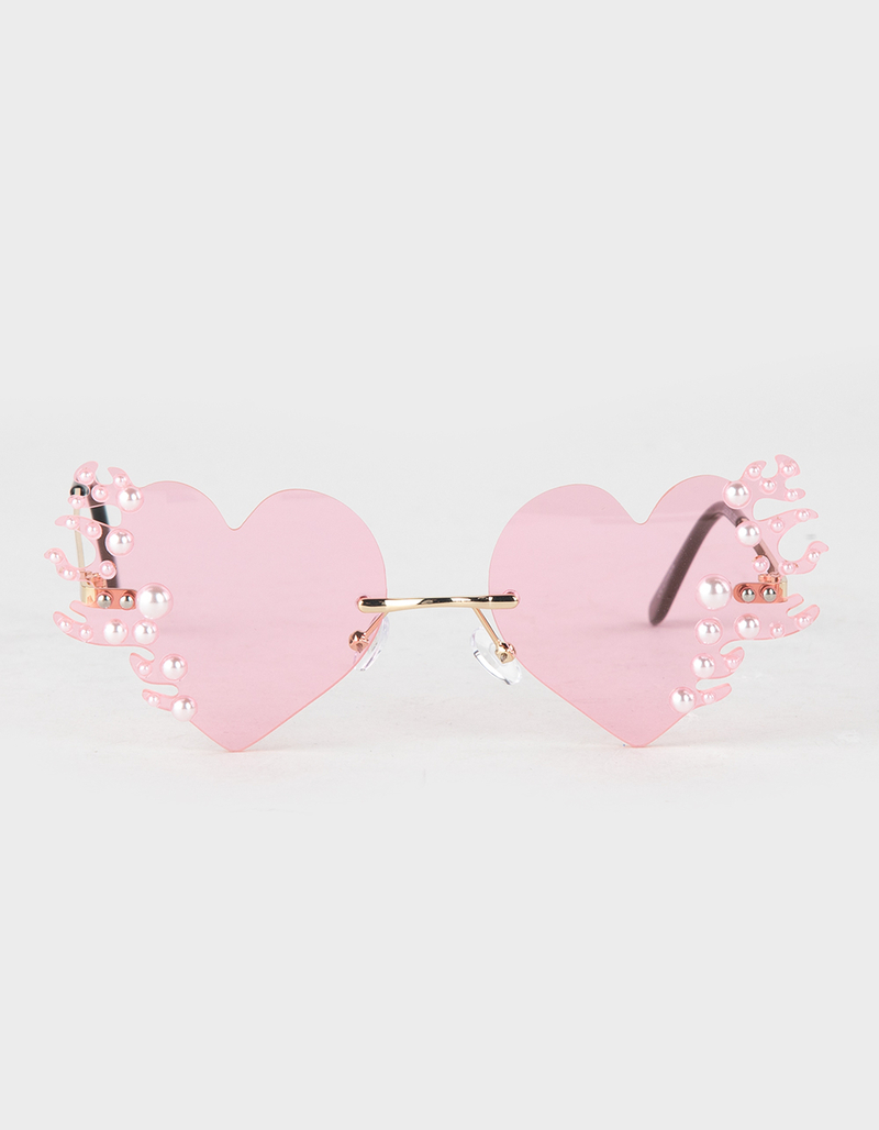 RSQ Heart Fire Pearl Sunglasses image number 1