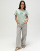 BDG Urban Outfitters Jaya Ticking Stripe Womens Low Rise Wide Leg Jeans image number 1