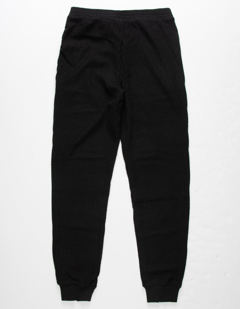 WHITE FAWN Waffle Knit Black Girls Jogger Pants image number 1