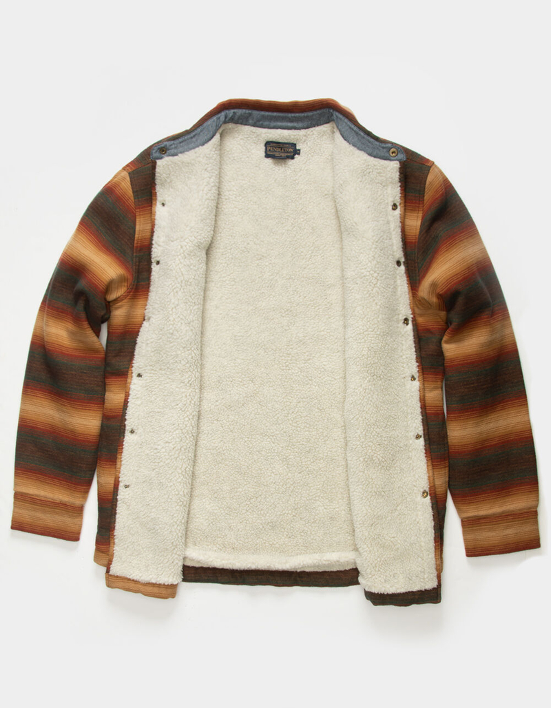 PENDLETON Stripe Sherpa-Lined Mens Shirt Jacket image number 1