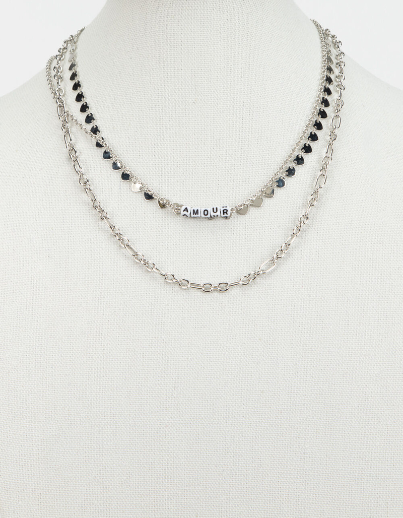 FULL TILT 3 Pack Heart & Amour Necklaces image number 3