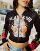 ED HARDY Tiger Flame Womens Crop Zip-Up Hoodie image number 1