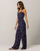 SKY AND SPARROW Floral Button Front Womens Jumpsuit image number 2