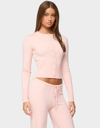 EDIKTED Montanna Rib Knit Cardigan Alternative Image