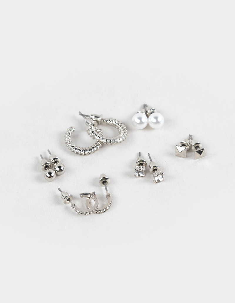 FULL TILT 6 Pack Mixed Stud And Hoop Earrings image number 0