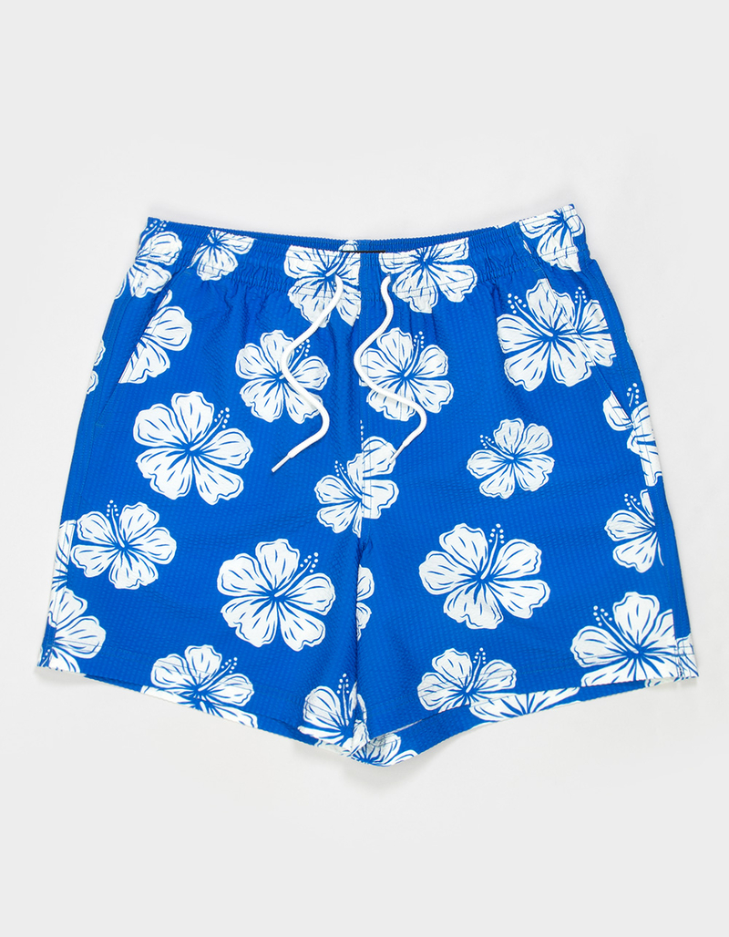 RSQ Mens Seersucker 6.5" Swim Trunks image number 1