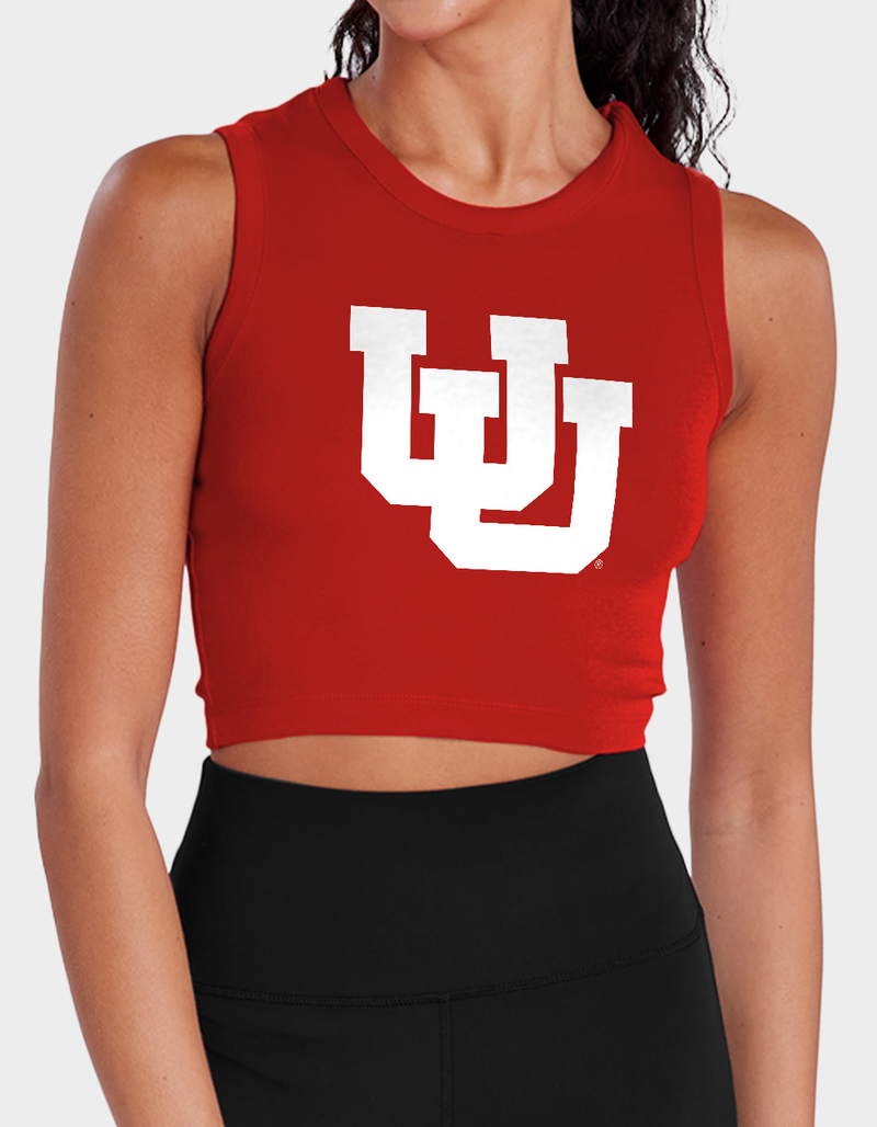 THE UNIVERSITY OF UTAH Distressed Primary Logo Womens Cropped Tank Top image number 0