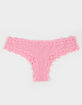 FULL TILT Polka Dot Mesh Back Lace Trim Thong image number 1