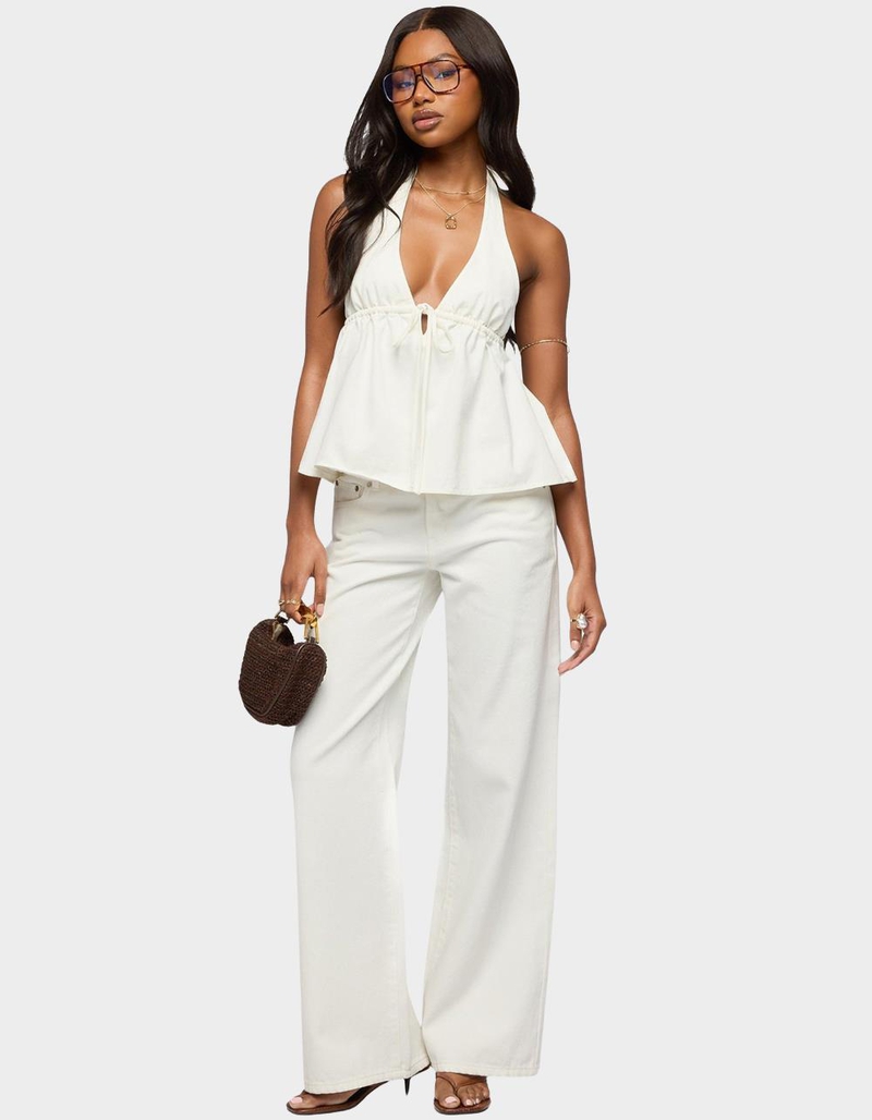 EDIKTED Safia Denim Halter Top image number 4