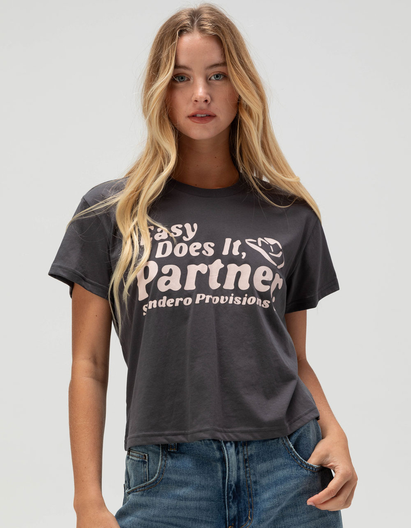 SENDERO PROVISIONS CO. Easy Does It Womens Crop Boxy Tee image number 0