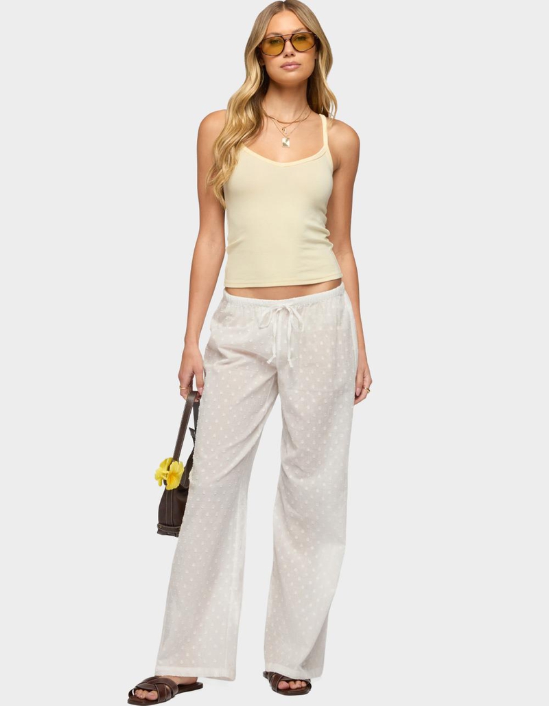 EDIKTED Embroidered Polka Dot Sheer Cotton Pants image number 3