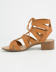 CITY CLASSIFIED Strappy Lace Up Cognac Womens Sandals image number 3
