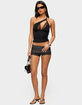 EDIKTED Gabrielle Grommet Wrap Denim Shorts image number 5