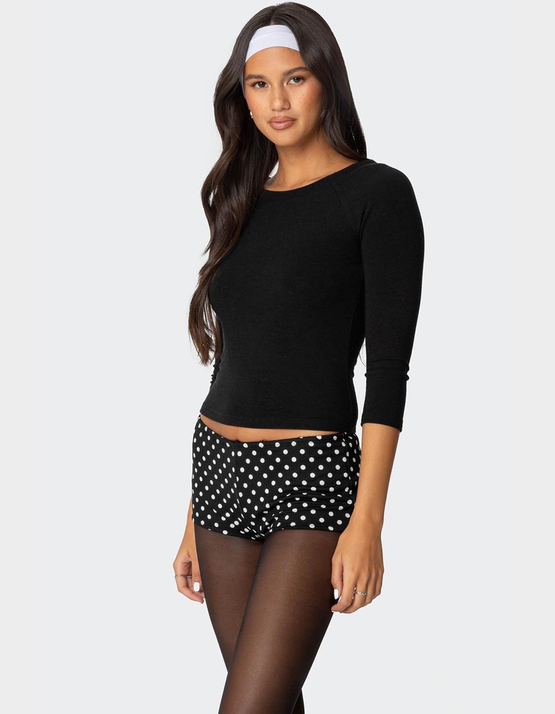 EDIKTED Mary Quarter Sleeve Wide Neck Top image number 2