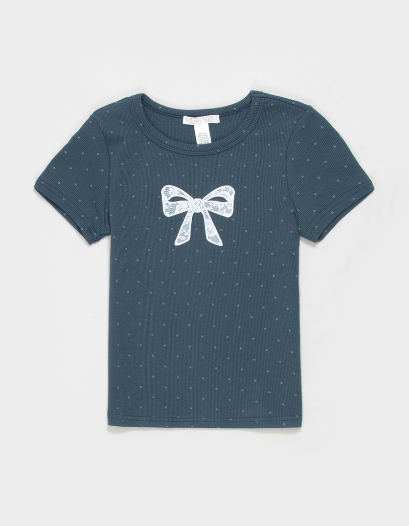 FULL TILT Puff Bow Dot Girls Tee image number 0
