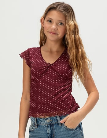 RSQ Girls Polka Dot Mesh Top Primary Image