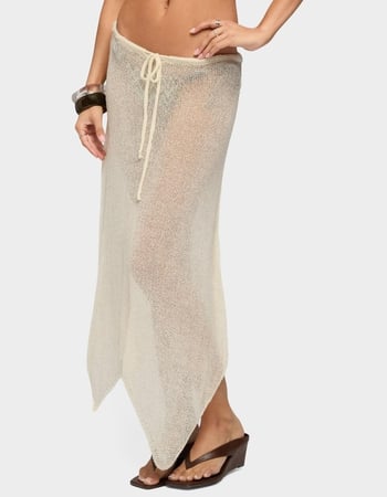EDIKTED Isla Handkerchief Sheer Knit Midi Skirt Alternative Image