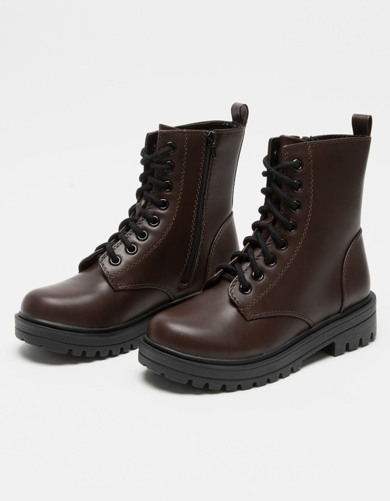 SODA Lug Sole Womens Side Zip Combat Boots image number 0