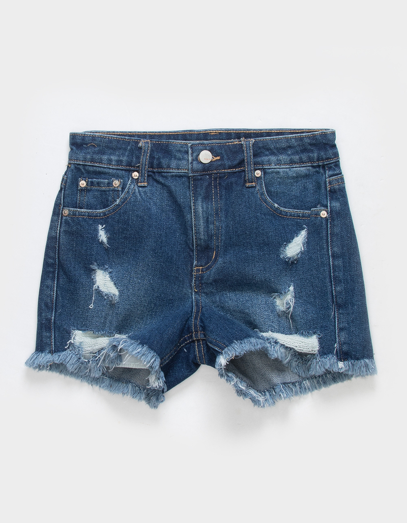 TRACTR High Rise Destruct Girls Denim Shorts image number 0