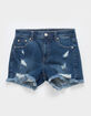TRACTR High Rise Destruct Girls Denim Shorts image number 1