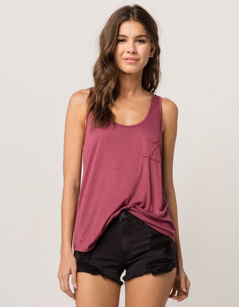 BOZZOLO Mauve Womens Pocket Tank image number 1