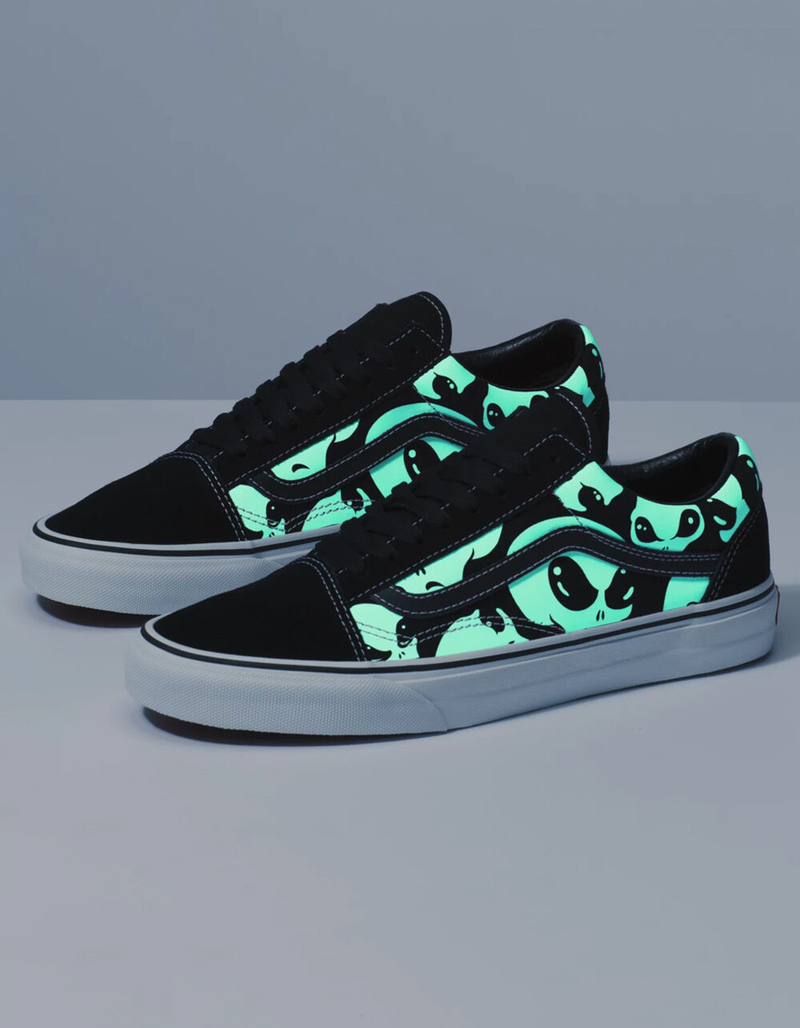 VANS Old Skool Glow Alien Black & True White Shoes image number 1