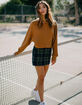 SKY AND SPARROW Plaid Porkchop Pocket Womens Mini Skirt image number 1
